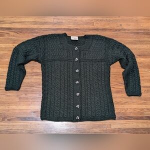 Connemara Irish Merino Wool Knit  Cardigan Sweater - Small